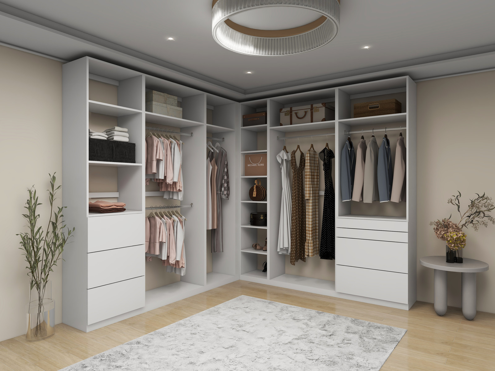 Walk-in closet with lighting